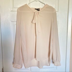 Forever 21 Cream Bow Tie Blouse
